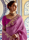 Purple Designer Tissue Silk Saree With Embroidery