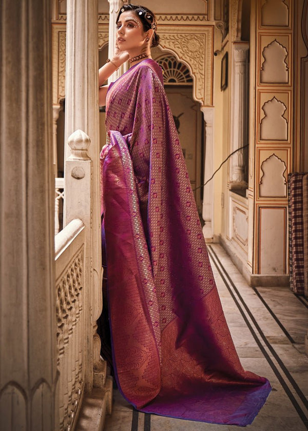 Purple Zari Woven Kanjivaram Silk Saree