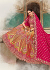 Rani Pink and Olive Green Banarasi Lehenga Choli