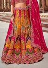 Rani Pink and Orange Banarasi Lehenga Choli