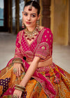 Rani Pink and Orange Banarasi Lehenga Choli
