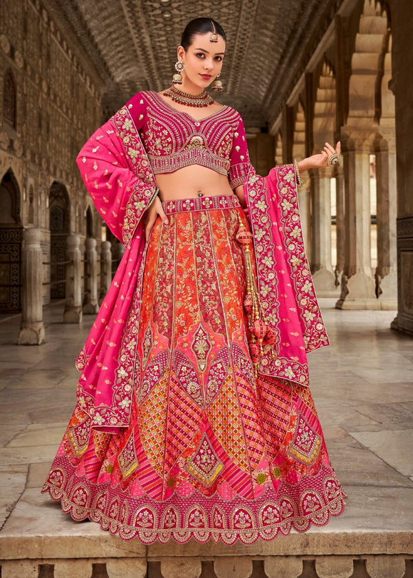 Rani Pink Banarasi Lehenga Choli