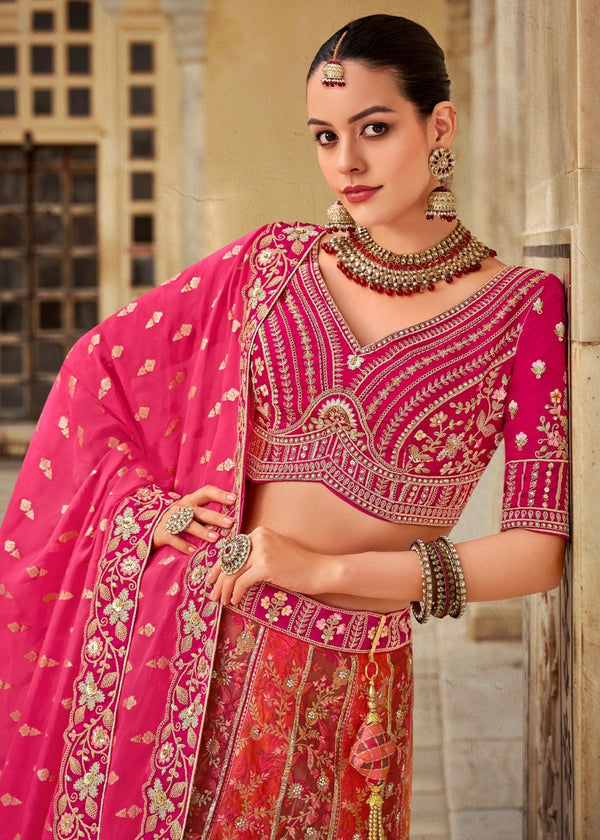 Rani Pink Banarasi Lehenga Choli