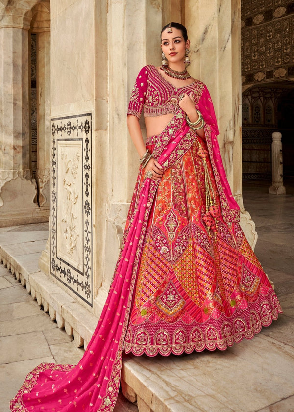Rani Pink Banarasi Lehenga Choli