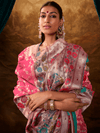 Rani Pink Banarasi Organza Silk Saree