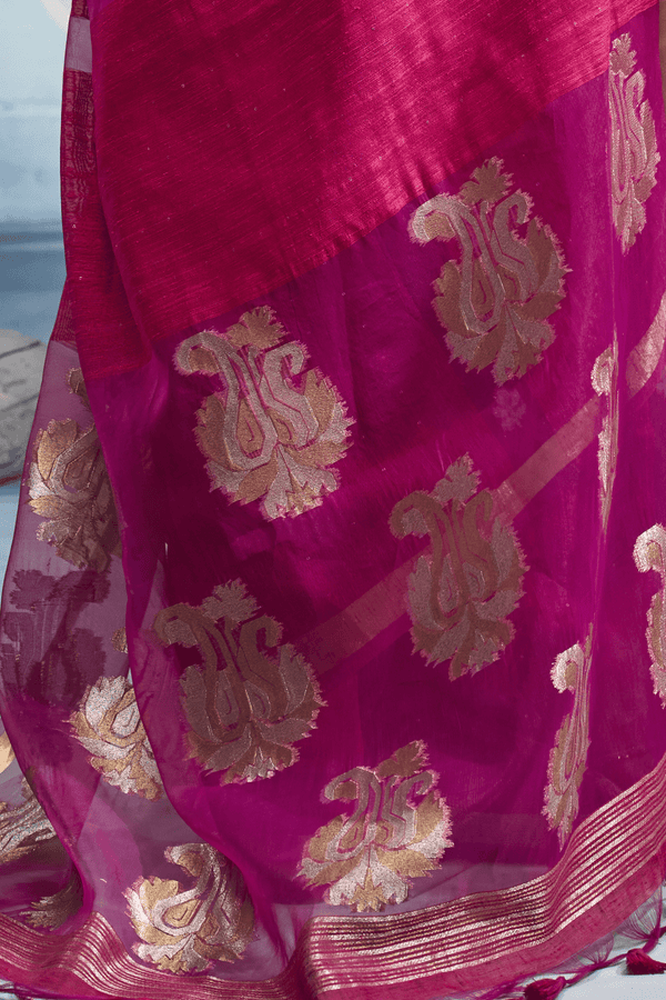 Rani Pink Banarasi Silk Saree