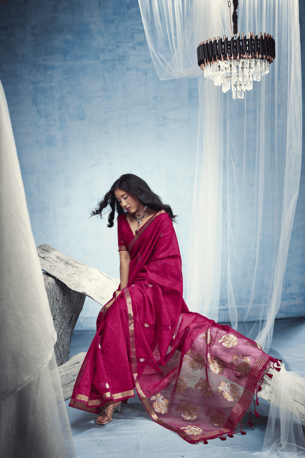 Rani Pink Banarasi Silk Saree