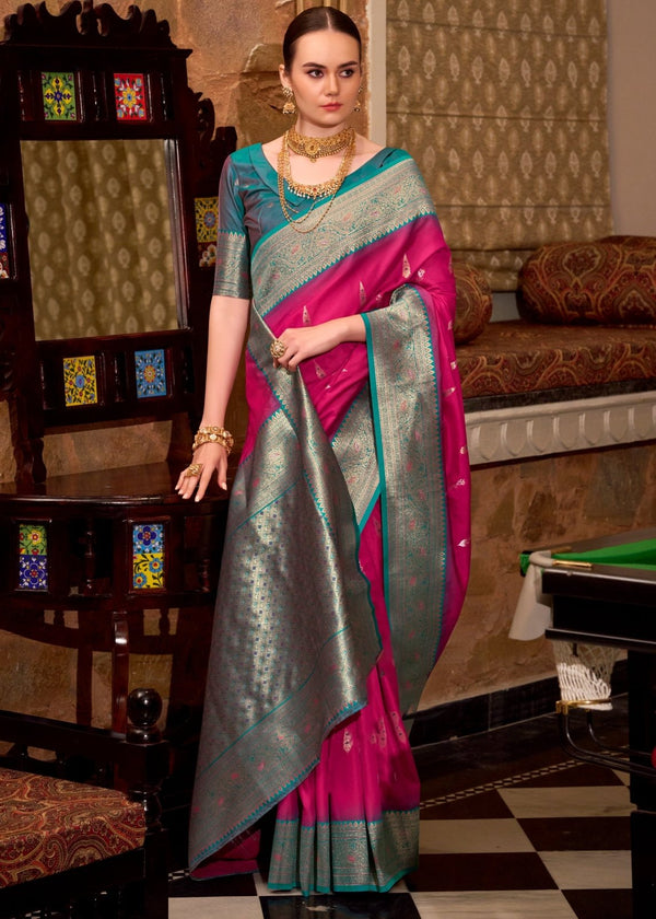 Rani Pink Banarasi Silk Saree