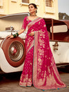Rani Pink Banarasi Silk Saree With Gold Zari