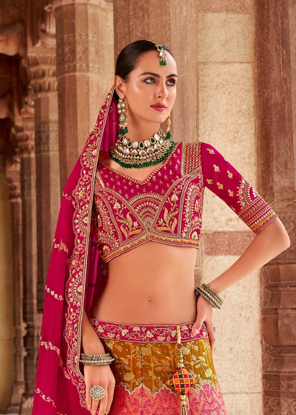 Rani Pink Bridal Banarasi Lehenga Choli