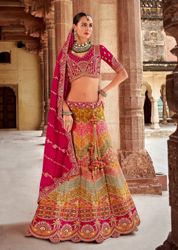 Rani Pink Bridal Banarasi Lehenga Choli