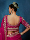 Rani Pink Designer Silk Saree with Heavy Embroidered Blouse
