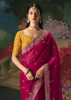 Rani Pink Designer Silk Saree with Heavy Zari Embroidery Work