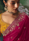 Rani Pink Designer Silk Saree with Heavy Zari Embroidery Work