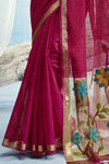 Rani Pink Paithani Cotton Silk Saree