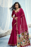 Rani Pink Paithani Cotton Silk Saree