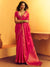 Rani Pink Woven Designer Tussar Silk Saree