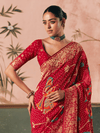 Red Bandhani Patola Silk Saree