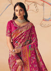 Rich Magenta Rani Pink Pichwai Designer Dola Silk Saree