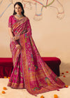 Rich Magenta Rani Pink Pichwai Designer Dola Silk Saree