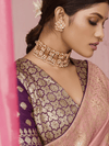 Rose Pink Banarasi Dola Silk Saree
