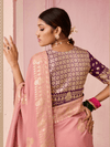 Rose Pink Banarasi Dola Silk Saree