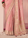 Rose Pink Banarasi Dola Silk Saree