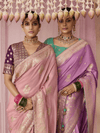 Rose Pink Banarasi Dola Silk Saree