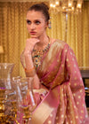 Rose Pink Banarasi Tissue Silk Saree