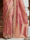 Rose Pink Banarasi Tissue Silk Saree