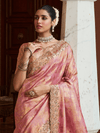Rose Pink Banarasi Tissue Silk Saree