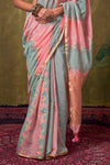Rose Pink Organza Silk Saree