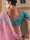 Rose Pink Organza Silk Saree