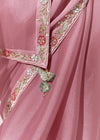 Rose Pink Organza Tissue Silk Saree