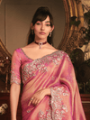 Rose Pink Tissue Organza Saree