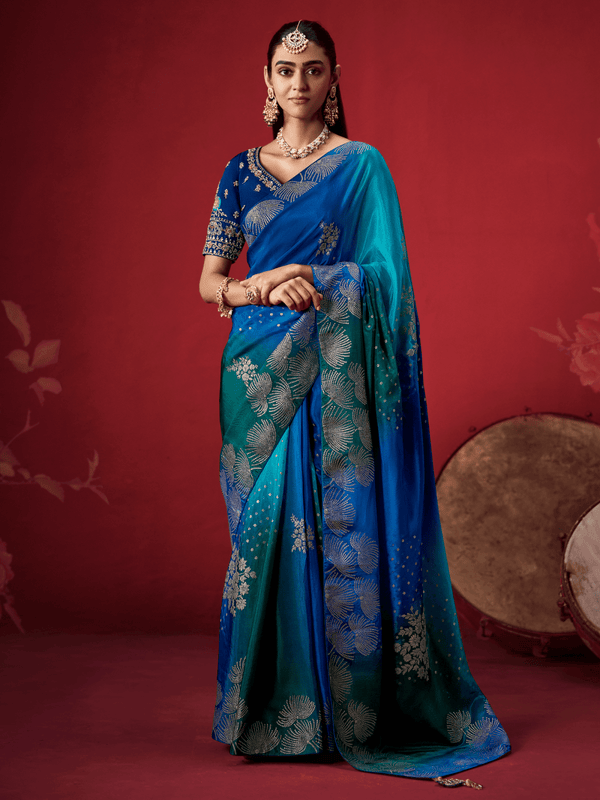 Royal Blue Banarasi Dola Silk Saree