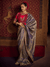 Royal Blue Banarasi Dola Silk Saree With Contrast Blouse