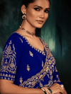 Royal Blue Satin Silk Saree