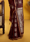 Royal Maroon Banarasi Satin Silk Saree