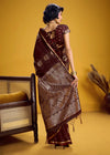 Royal Maroon Banarasi Satin Silk Saree