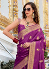Royal Purple Banarasi Satin Silk Saree