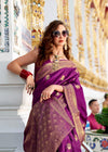 Royal Purple Banarasi Satin Silk Saree