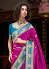 Royal Purple Banarasi Silk Saree With Contrast Blouse
