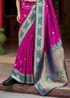 Royal Purple Banarasi Silk Saree With Contrast Blouse
