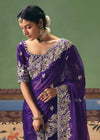 Royal Purple Georgette Silk Saree