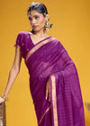 Royal Purple Linen Silk Saree