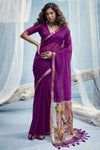 Royal Purple Paithani Cotton Silk Saree