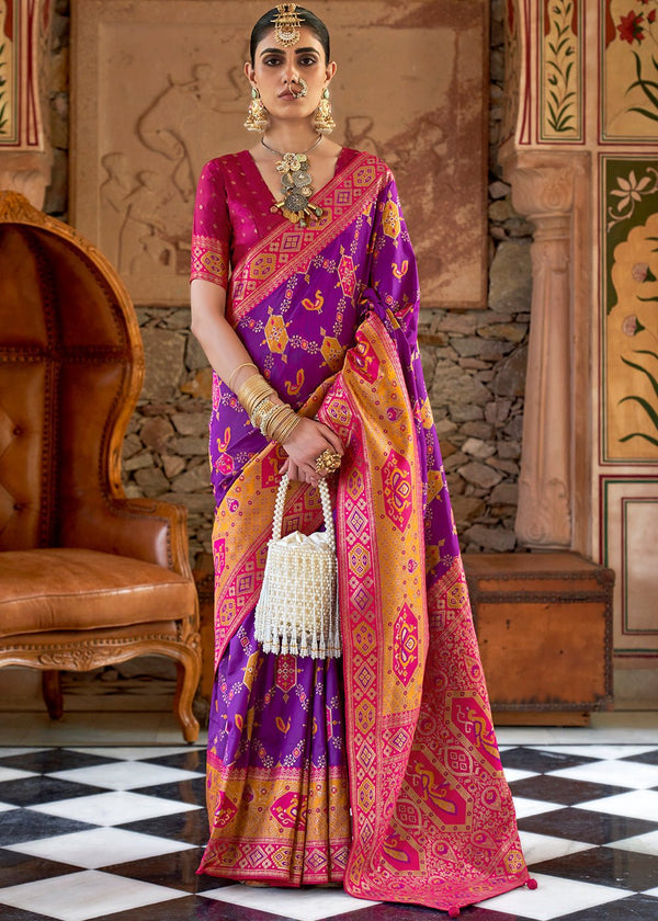 Royal Purple Woven Banarasi Saree