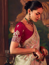 Sage Green Designer Tissue Silk Saree with Contrast Blouse