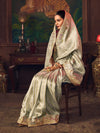 Sage Green Designer Tissue Silk Saree with Contrast Blouse